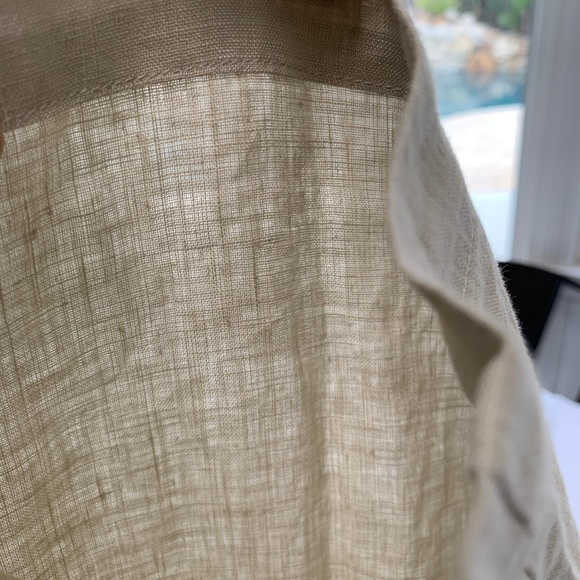 Natural Linen Pants draw string elastic wide leg lagenlook medium relaxed - Picture 5 of 11